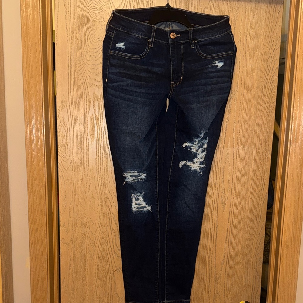 American Eagle Distressed Jegging Size 12 Long Preowned
